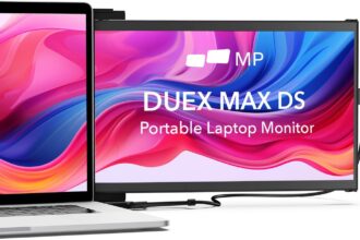 Mobile Pixels Duex Max DS 14.1” Laptop Monitor Extender, Full HD FHD 1080P Portable Monitor,USB Type-C/HDMI Port for 14-17 ” Laptop, Compatible with Windows/Mac/Android/Switch(Dual Monitor)