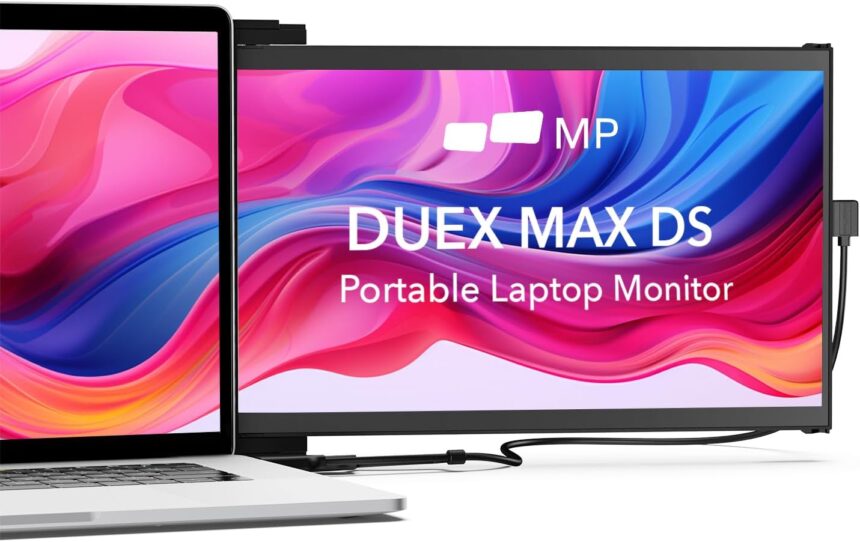 Mobile Pixels Duex Max DS 14.1” Laptop Monitor Extender, Full HD FHD 1080P Portable Monitor,USB Type-C/HDMI Port for 14-17 ” Laptop, Compatible with Windows/Mac/Android/Switch(Dual Monitor)