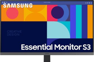 SAMSUNG 24-Inch S33GC Series Business Essential Computer Monitor, IPS Panel, Tilt Only Display Stand, 100Hz, HDMI and DisplayPort, AMD FreeSync, Advanced Eye Care, LS24C332GANXZA, 2023