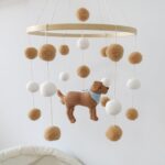 Baby Crib Mobile for Boys Girls Dog theme Baby Mobile for Crib Mobile for Bassinet with Felt Ball