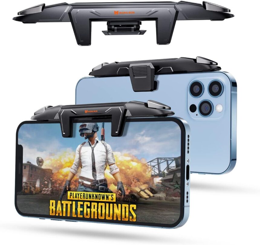 Mobile Phone Controller for Android & iPhone, Game Controller Compatible with PUBG Mobile/Knives Out/Call of Duty Mobile, Phone Triggers for Gaming with Sensitive Shoot and Aim