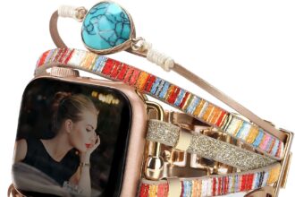 Boho Leather Bracelet Compatible with Apple Watch Bands for Women Men 38mm 40mm 41mm 42mm 44mm 45mm 49mm – Multilayer Wrap Dressy Apple Watch Strap for Cute Iwatch Band Series 9 8 7 6 SE Ultra 2 5 4 3 2 1