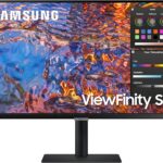 Samsung 27-Inch ViewFinity S80PB Series UHD Computer Monitor, DCI-P3 98%, VESA DisplayHDR 400, IPS Panel, Matte Display, USB-C, PIP/PBP, Intelligent Eye Care, LS27B806PXNXGO, 2023,Black