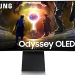 SAMSUNG 34″ Odyssey G85SD Series QD-OLED Ultra WQHD Curved Gaming Monitor, 175Hz, 0.03ms, DisplayHDR True Black 400, AMD FreeSync Premium Pro, Advanced Game Streaming, LS34DG856SNXZA, 2024