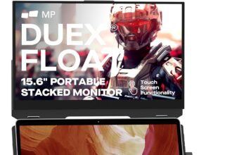 Portable Monitor – Mobile Pixels 15.6″ Duex Float Portable Stacked Monitor, FHD IPS Touchscreen (Built-in Kickstand), USB C/HDMI Laptop Screen Extender, Compatible with Windows/MacOS/ChromeOS/Switch