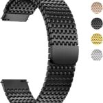 Fullmosa 18mm 20mm 22mm Stainless Steel Watch Band, Mesh Loop Magnetic Clasp Watch Strap Compatible with Garmin Vivoactive 4S/Vivomove 3S, Samsung Galaxy Watch 5 40mm 44mm