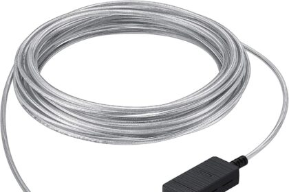 SAMSUNG 15m One Invisible Connect Cable for QLED 4K & The Frame TVs (Newest Model) – White – VG-SOCR15/ZA