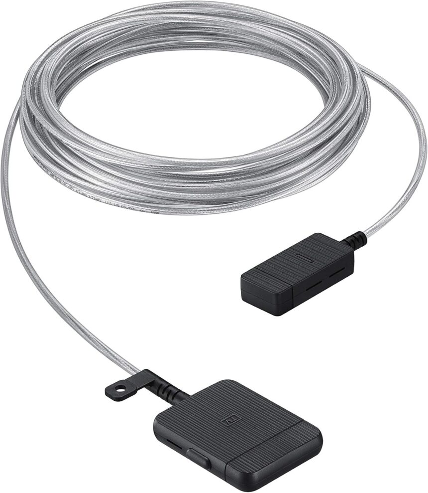 SAMSUNG 15m One Invisible Connect Cable for QLED 4K & The Frame TVs (Newest Model) – White – VG-SOCR15/ZA