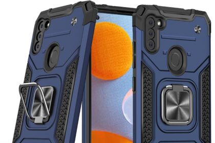 for Samsung Galaxy A11 Case Military Grade Built-in Kickstand Case Holster Armor Heavy Duty Shockproof Cover Protective for Galaxy A11 Phone Case (Blue)