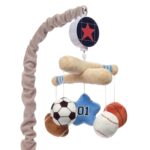 Lambs & Ivy Baby Sports Musical Baby Crib Mobile Soother Toy – Gray