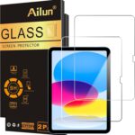 Ailun 2 Pack Screen Protector for iPad 10th Generation 10.9 Inch Display 2022 Tempered Glass [Face ID & Apple Pencil Compatible] Ultra Sensitive Case Friendly [2 Pack]