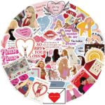 50Pcs Sabrina Carpenter Stickers Pack, Cute Cartoon Vinyl Waterproof Sticker Decals for Mobile Phones Computers Refrigerators Bicycles Cars Helmets Birthday Parties Christmas