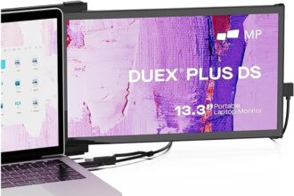 2024 Mobile Pixels Duex Plus DS 13.3″ Portable Monitor, USB Type-C/HDMI Plug and Play Laptop Screen Extender, Auto Rotation FHD 1080P Laptop Monitor, Compatible with Windows/Mac