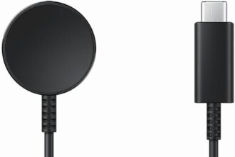 SAMSUNG Official Galaxy Watch Fast Wireless Charger (USB-C) – Black (EP-OR900BBEGWW)
