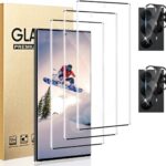 Galaxy S22 Ultra Screen Protector + Camera Lens Protector, 3+2 Pack, Easy Installation, 9H Hardness, Anti-Shatter, No Bubbles, Ultrasonic Fingerprint Compatible, for Samsung Galaxy S22 Ultra 6.8 Inch