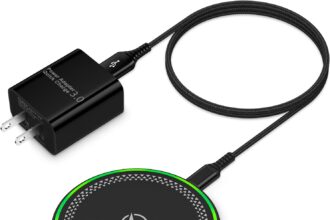 Samsung Wireless Charger Android Fast Charging Pad Wireless Phone Charger Charging Station for Samsung Galaxy S24 Ultra S24+ S24 S23 S22 S21 S20 S10,iPhone 16 Pro Max Plus 15 14 with QC 3.0 Adapter
