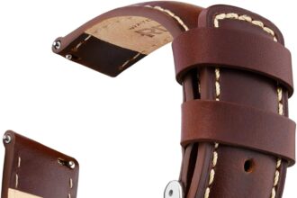 Ritche Christmas Gift Quick Release Leather Watch Bands Genuine Watch Straps for Men Women- 18mm 20mm 21mm 22mm 23mm 24mm Top Grain Leather Watch Strap, Valentine’s day gifts for him or her, White Elephant Gifts, Stocking Stuffers for Men