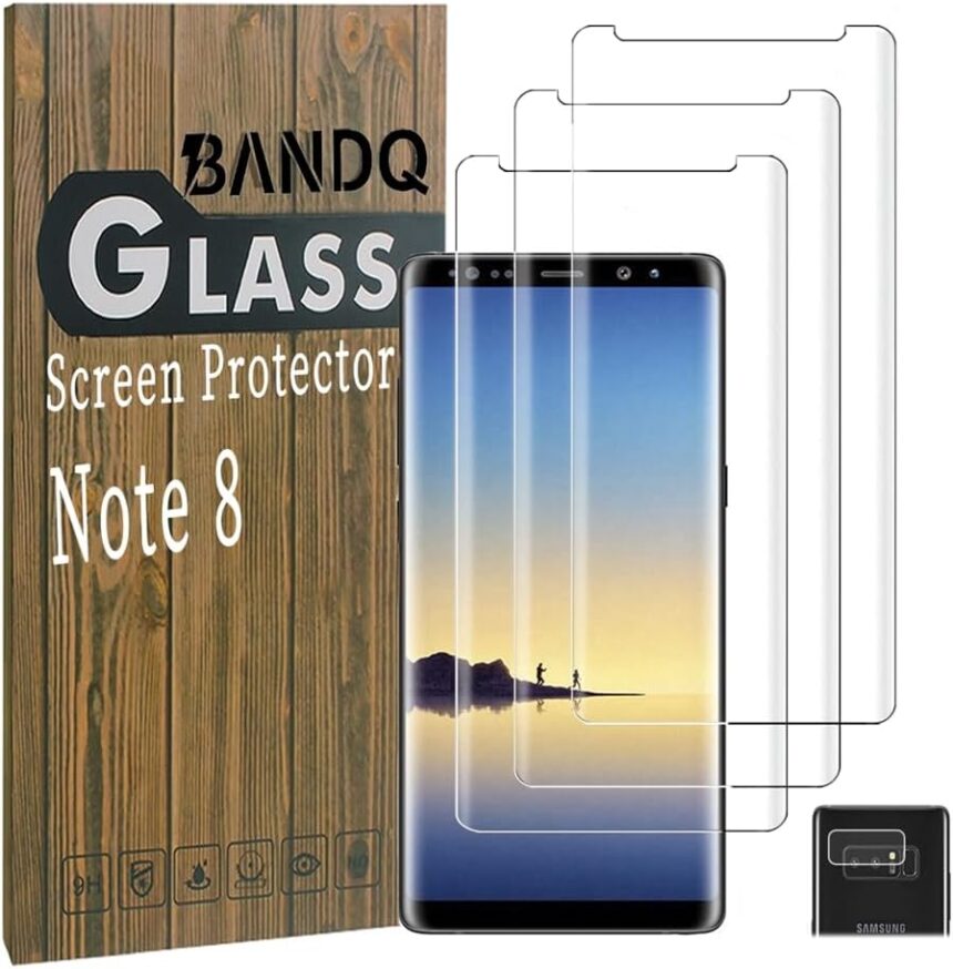 3 Pack for Samsung Galaxy Note 8 Screen Protector, 1 Pack Camera Lens Protector, Easy Installation, 9H Tempered Glass Screen Protector for Galaxy Note 8 Tempered Glass Screen Protector【3+1 Pack】