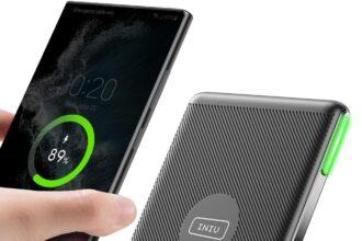 INIU Wireless Charger, 15W Fast Qi-Certified Wireless Charging Station with Sleep-Friendly Adaptive Light Compatible with iPhone 16 15 14 13 Pro XS 8 Plus Samsung Galaxy S23 S22 S21 Note 20 Google etc