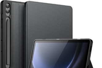 JETech Case for Samsung Galaxy Tab S9 FE+ / S9 FE Plus 12.4-Inch with S Pen Holder, Slim Folio Stand Protective Tablet Cover, Multi-Angle Viewing (Black)