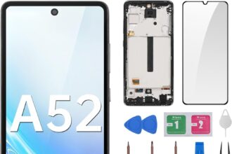for Samsung Galaxy A52 4G 5G Screen Replacement with Frame – LCD Display Touch Digitizer Full Assembly Fix Glass with Repair Tools Kit SM-A525U A526U
