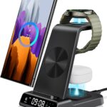 Wireless Charger for Samsung Devices, 4 in 1 Wireless Charging Station for Galaxy S24 Ultra/Z Fold6/Z Flip6/S23 Ultra, Charging Station for Galaxy Watch 7/Ultra/6/6 Classic/5 Pro/5/4, Galaxy Buds2 Pro