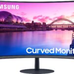 SAMSUNG 27-Inch S39C Series FHD Curved Gaming Monitor, 75Hz, AMD FreeSync, Game Mode, Advanced Eye Comfort, Frameless Display, Built in Speakers, Slim Metal Stand, LS27C392EANXGO, 2023, Black