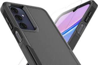 for Samsung Galaxy A16 5G Case: Dual Layer Protective Heavy Duty Cell Phone Cover Shockproof Rugged with Screen Protector – Military Protection Bumper Tough – Samsung Galaxy A16 5G 2025, Black